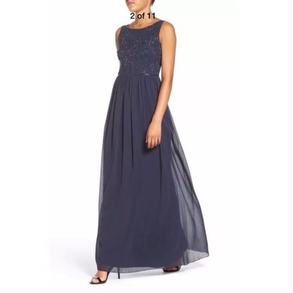 Adrianna Papell Navy Maxi Dress